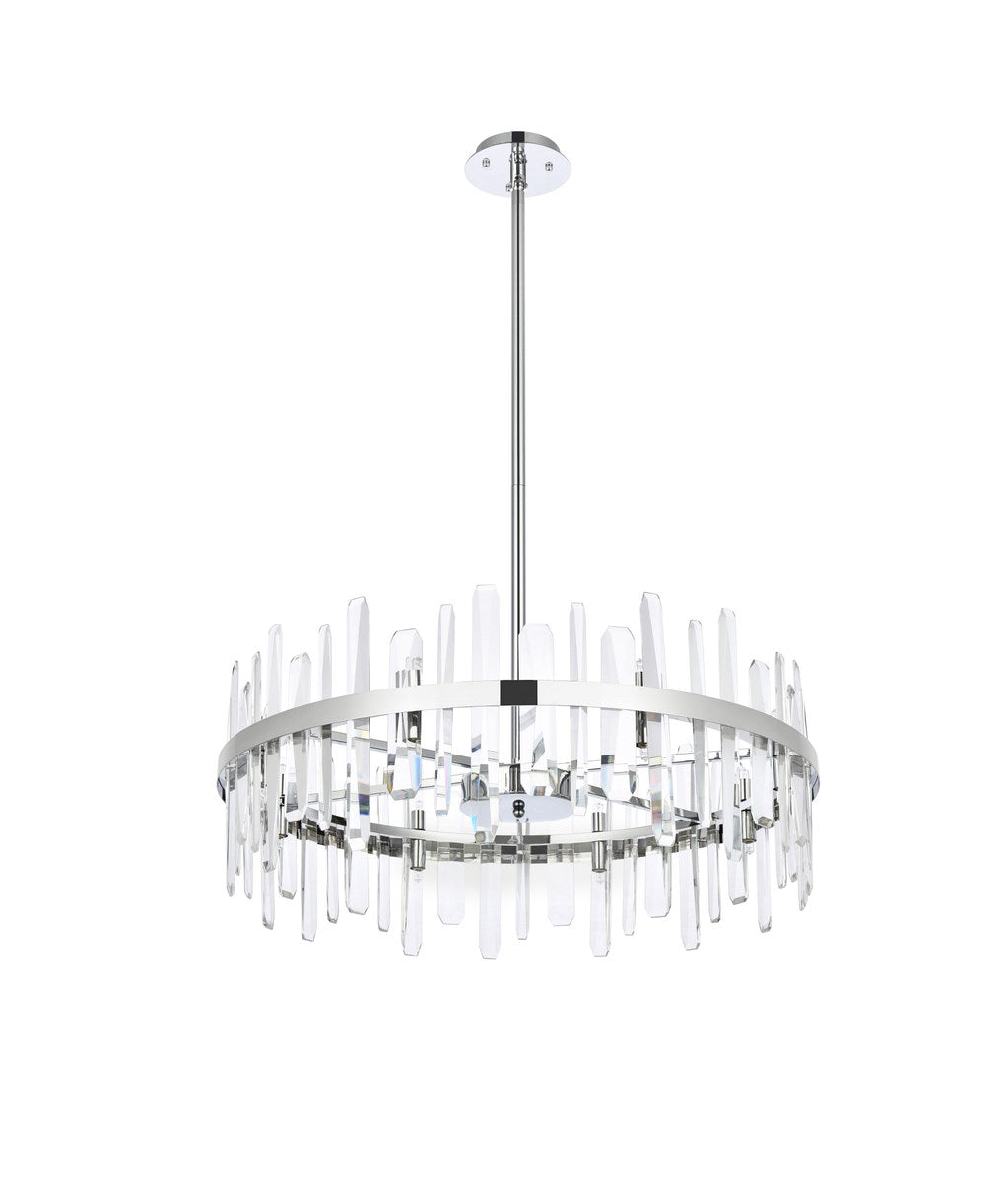 32 Inch Crystal Round Chandelier In Chrome