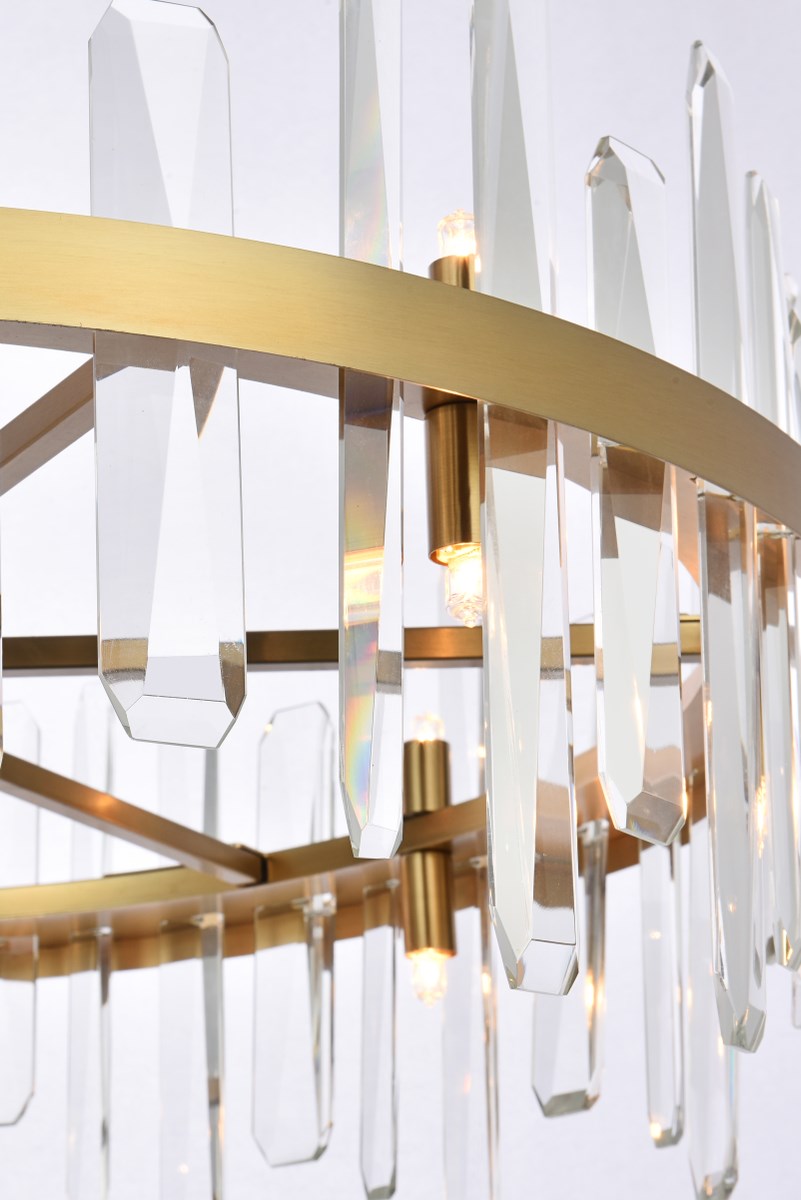 32 Inch Crystal Round Chandelier In Satin Gold