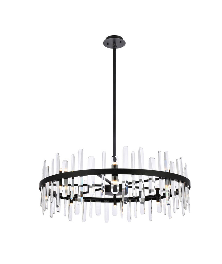 36 Inch Crystal Round Chandelier In Black by Elegant Lighting