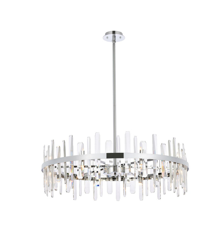 36 Inch Crystal Round Chandelier In Chrome by Elegant Lighting