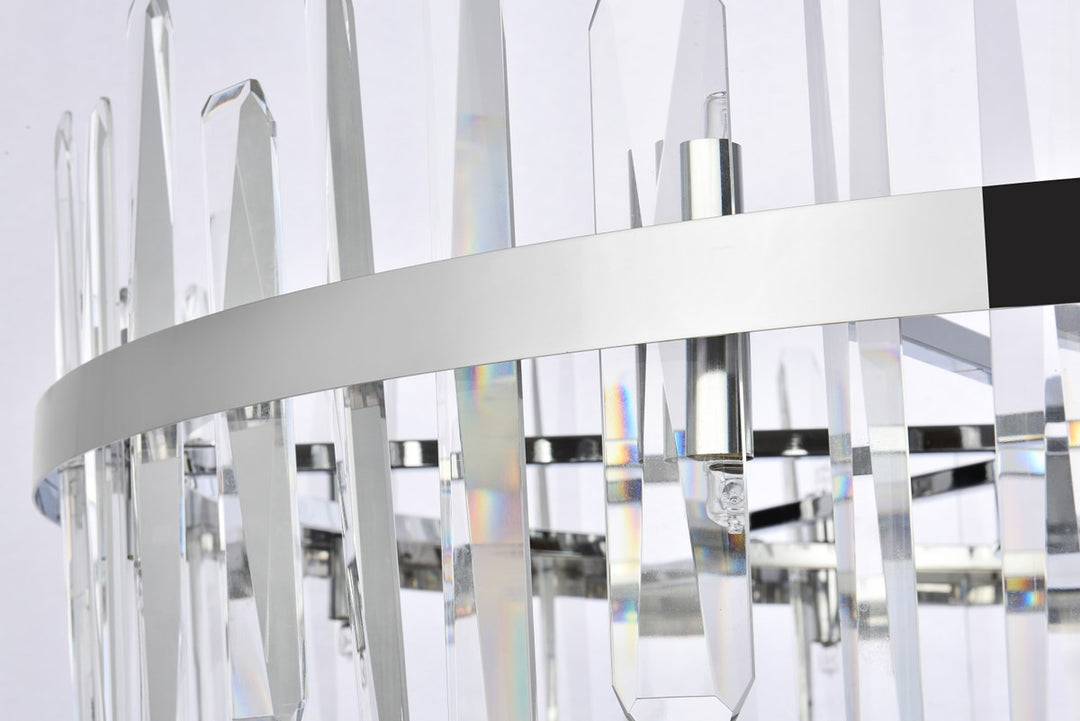 36 Inch Crystal Round Chandelier In Chrome