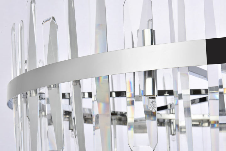 36 Inch Crystal Round Chandelier In Chrome