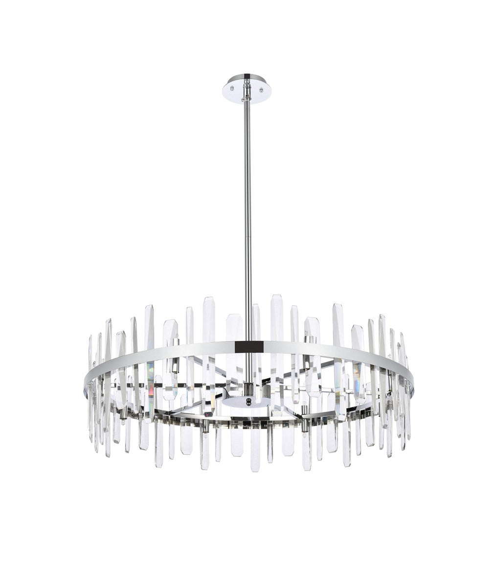 36 Inch Crystal Round Chandelier In Chrome