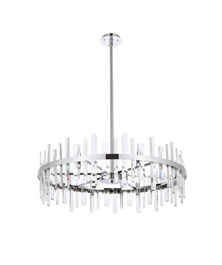 36 Inch Crystal Round Chandelier In Chrome