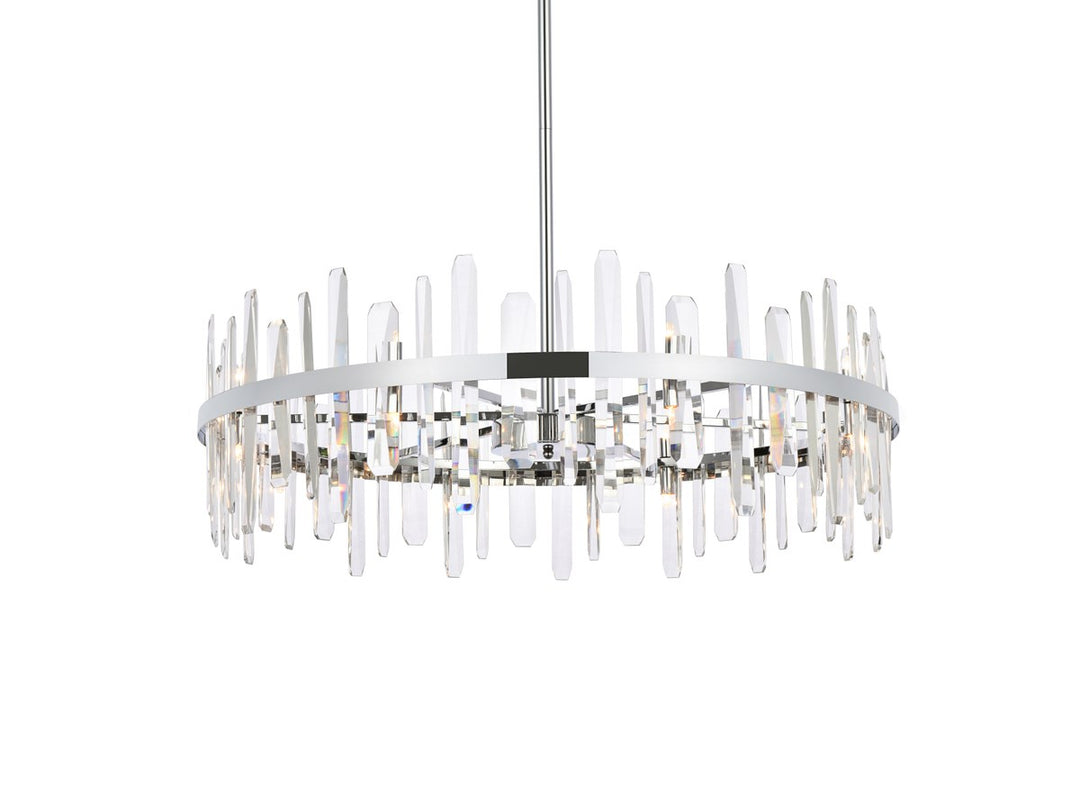 36 Inch Crystal Round Chandelier In Chrome