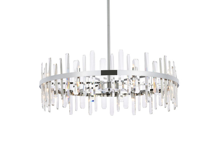 36 Inch Crystal Round Chandelier In Chrome