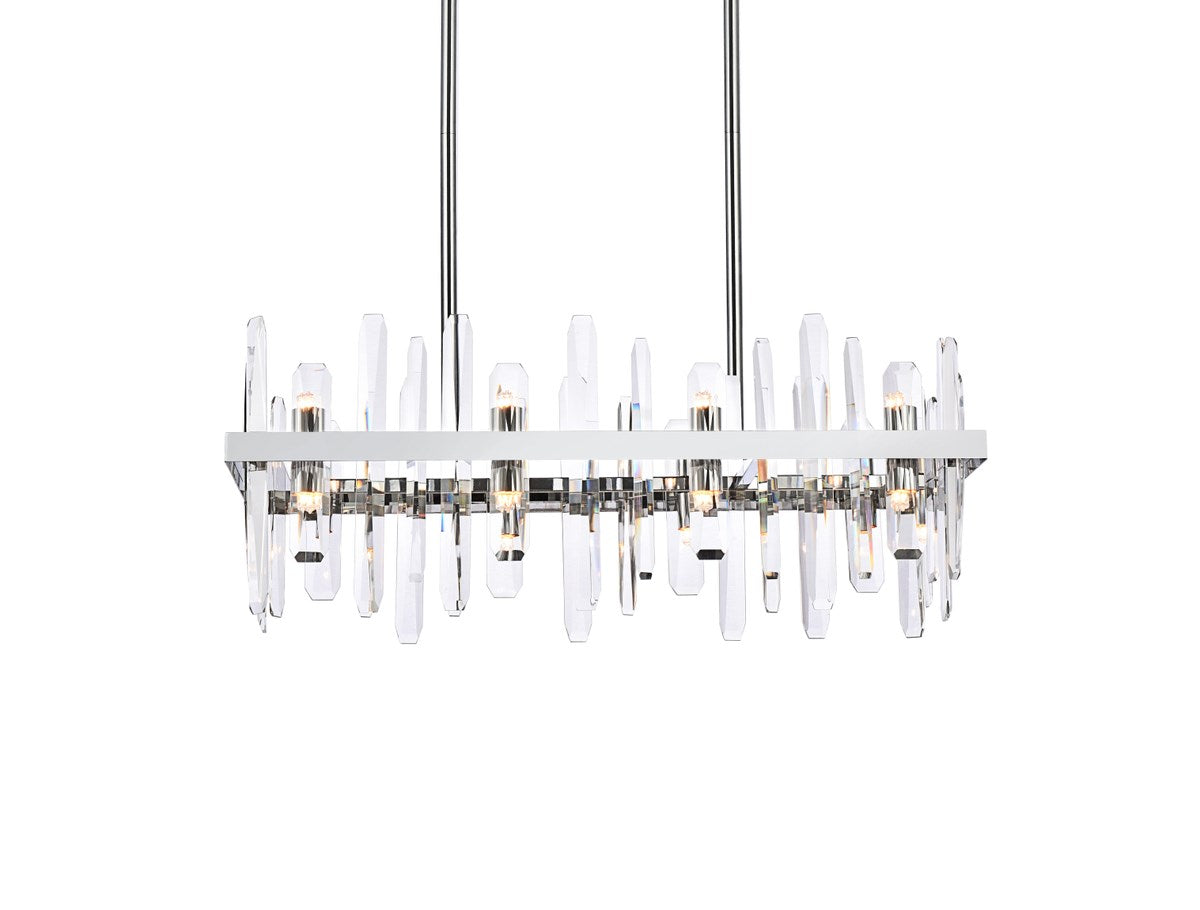 30 Inch Crystal Rectangle Chandelier In Chrome