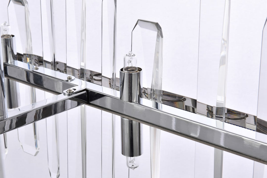 30 Inch Crystal Rectangle Chandelier In Chrome