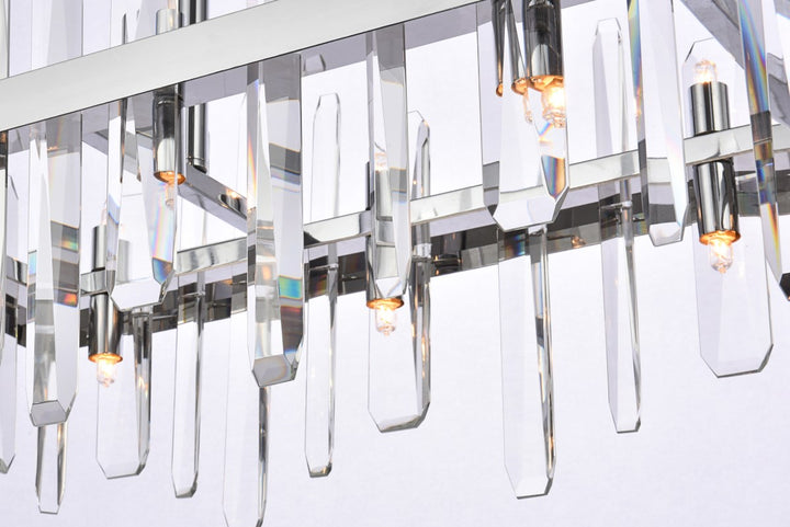 30 Inch Crystal Rectangle Chandelier In Chrome