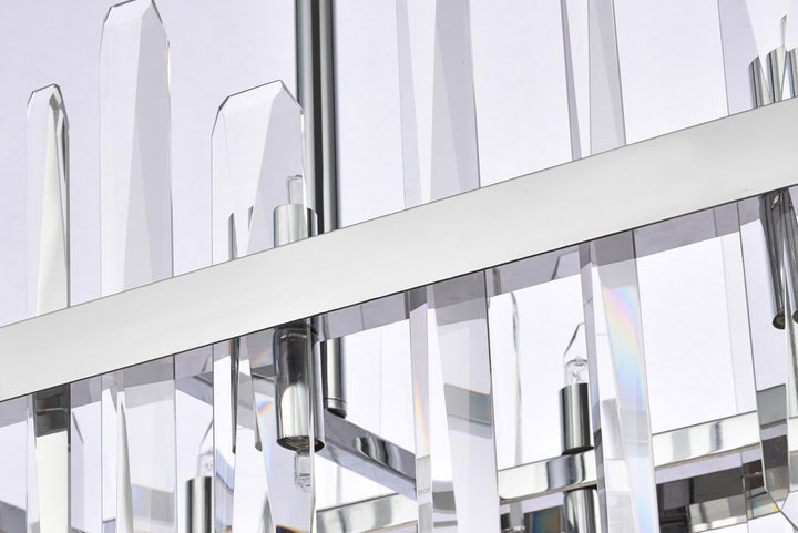 30 Inch Crystal Rectangle Chandelier In Chrome