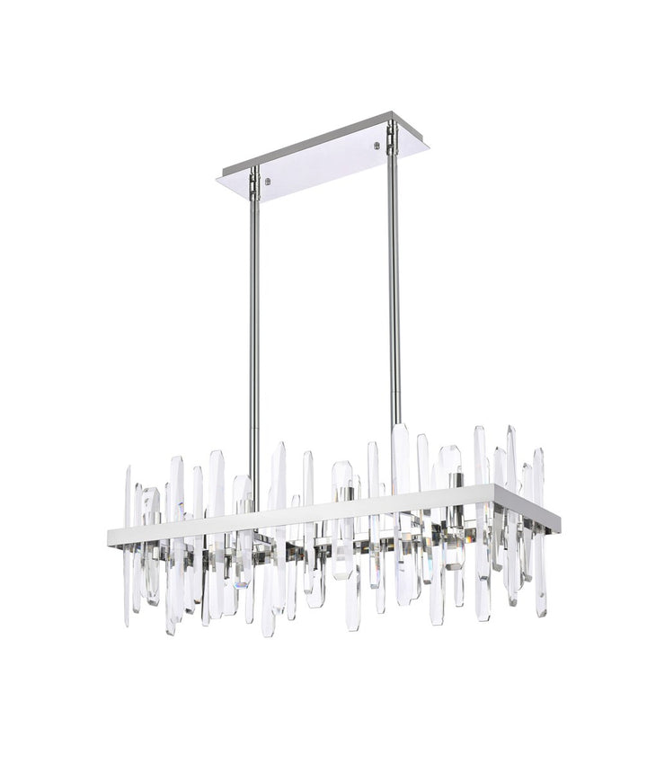 30 Inch Crystal Rectangle Chandelier In Chrome