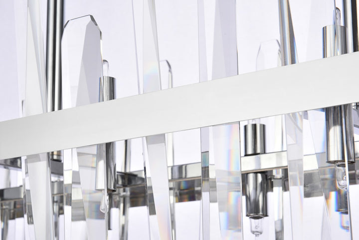 36 Inch Crystal Rectangle Chandelier In Chrome