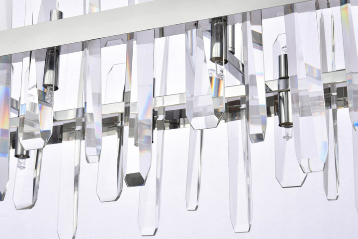 36 Inch Crystal Rectangle Chandelier In Chrome