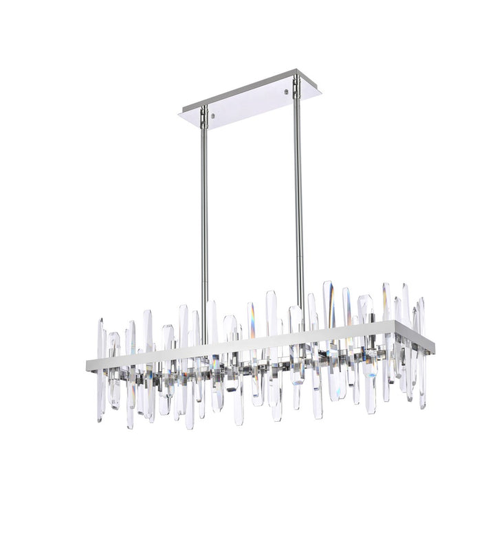 36 Inch Crystal Rectangle Chandelier In Chrome