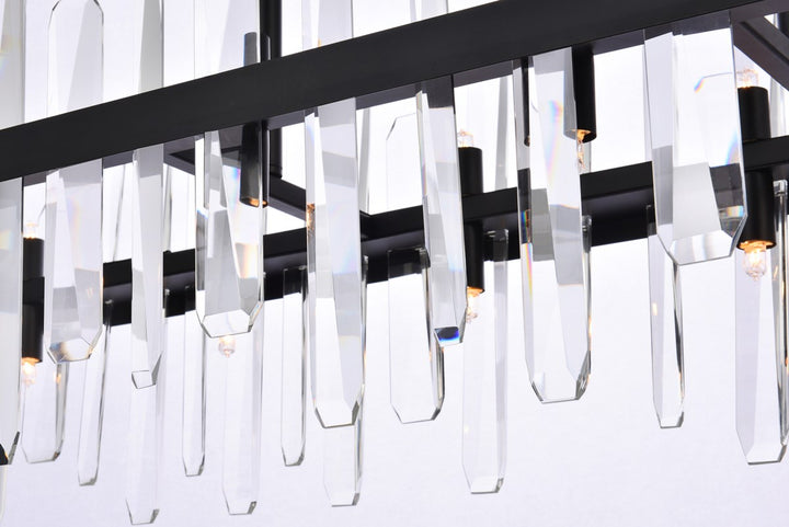 42 Inch Crystal Rectangle Chandelier In Black