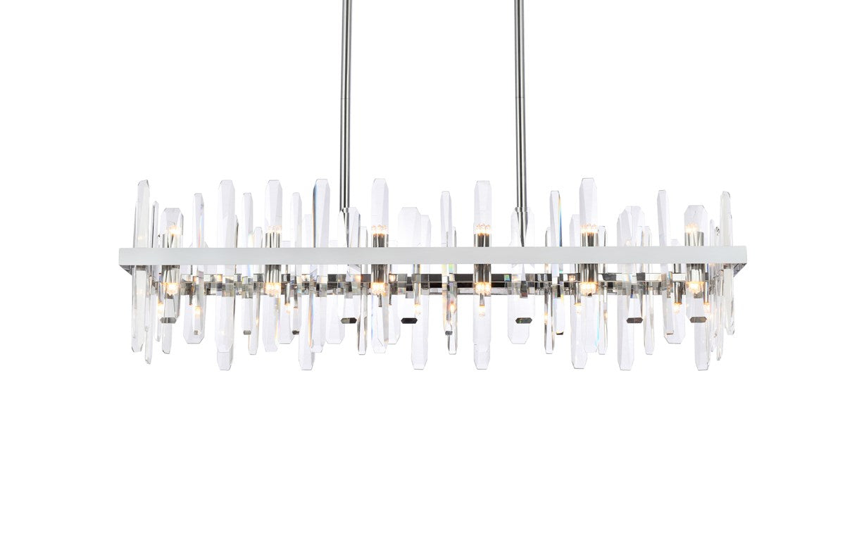 42 Inch Crystal Rectangle Chandelier In Chrome