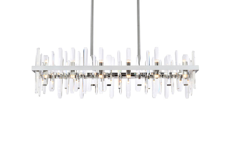 42 Inch Crystal Rectangle Chandelier In Chrome
