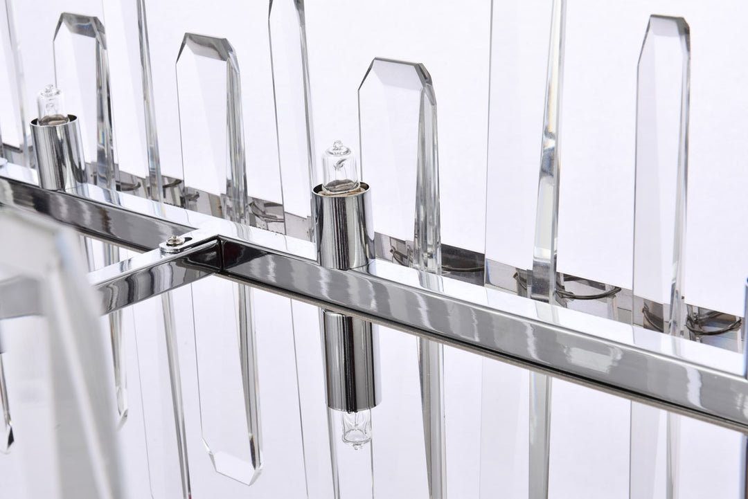 42 Inch Crystal Rectangle Chandelier In Chrome