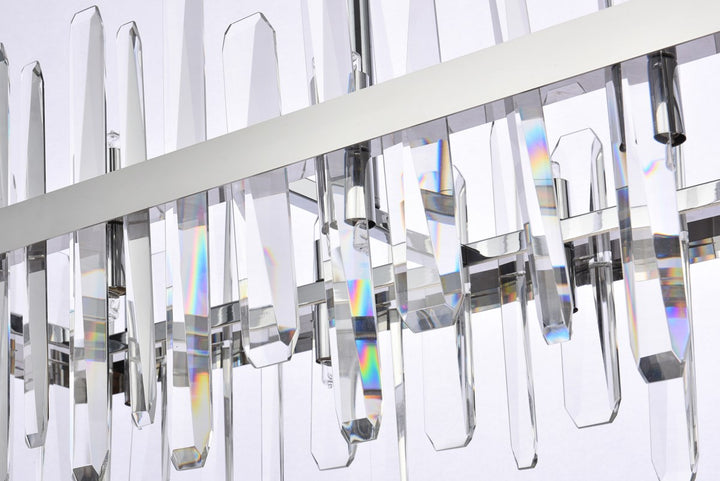 42 Inch Crystal Rectangle Chandelier In Chrome