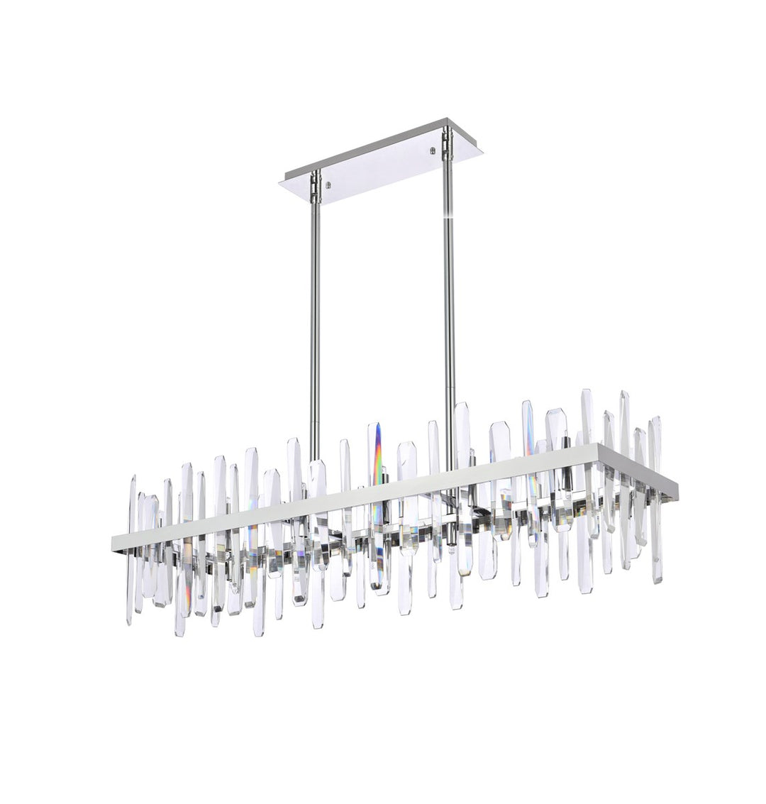42 Inch Crystal Rectangle Chandelier In Chrome