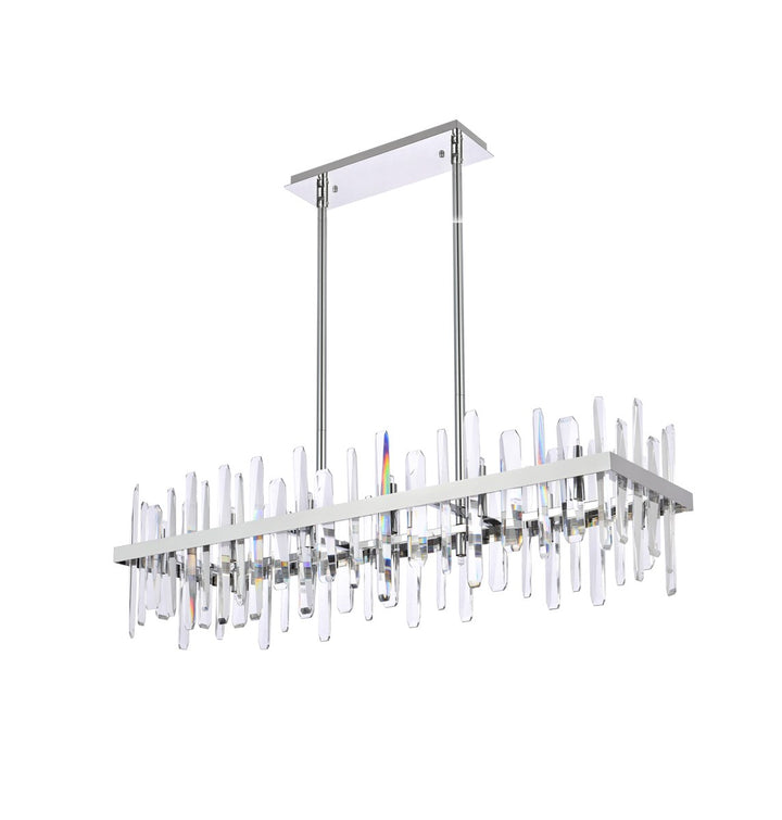 42 Inch Crystal Rectangle Chandelier In Chrome