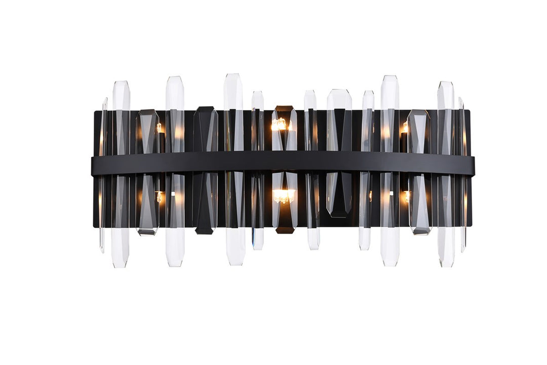 24 Inch Crystal Bath Sconce In Black by Elegant Lighting