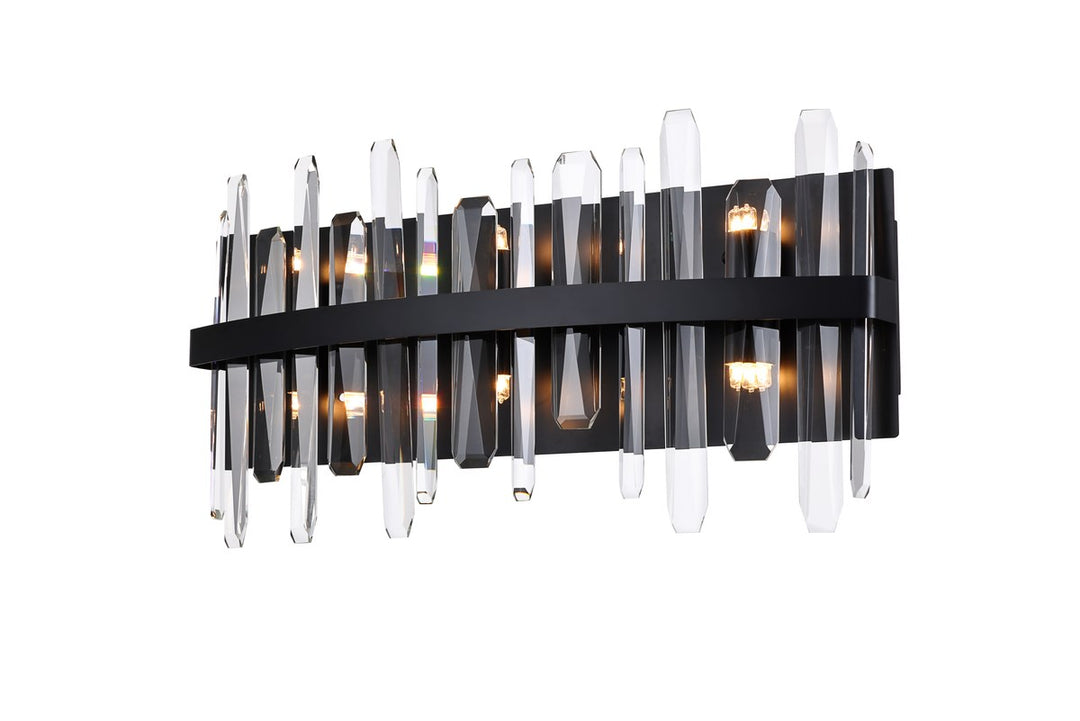 24 Inch Crystal Bath Sconce In Black