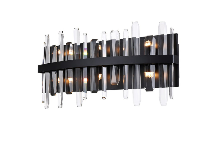 24 Inch Crystal Bath Sconce In Black