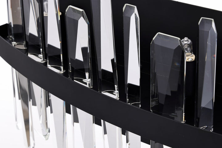 24 Inch Crystal Bath Sconce In Black