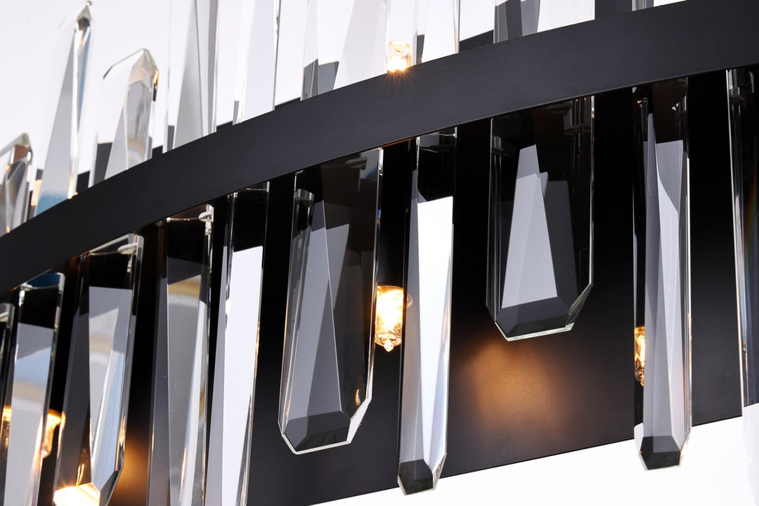 24 Inch Crystal Bath Sconce In Black