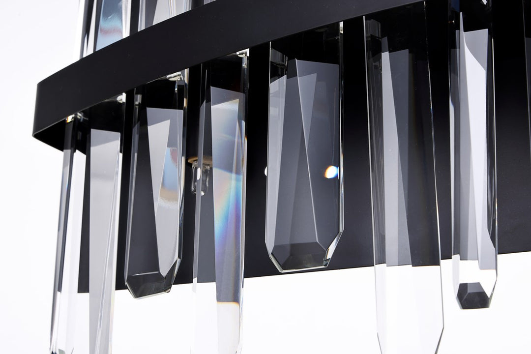 24 Inch Crystal Bath Sconce In Black