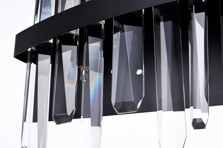 24 Inch Crystal Bath Sconce In Black