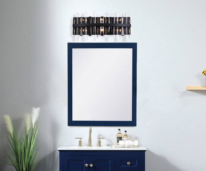 24 Inch Crystal Bath Sconce In Black