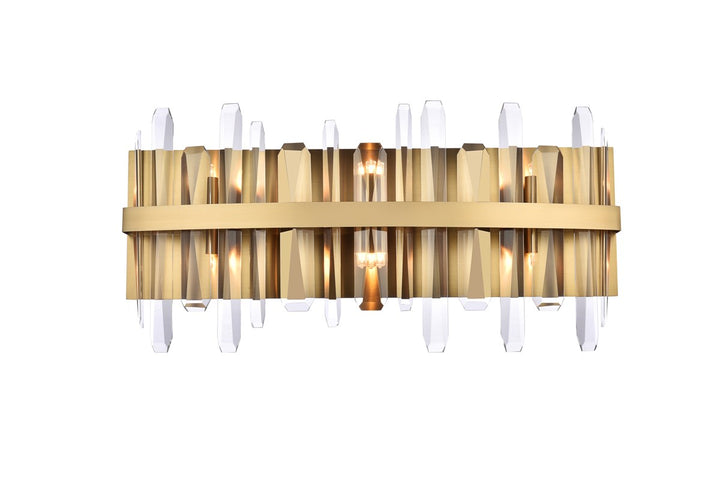 24 Inch Crystal Bath Sconce In Satin Gold by Elegant Lighting