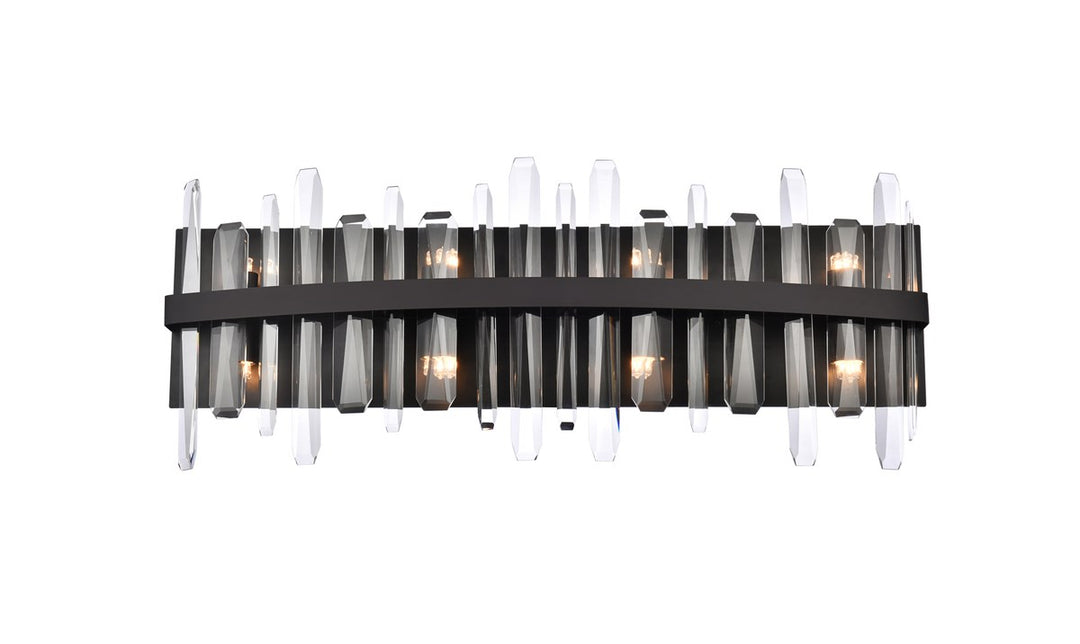 30 Inch Crystal Bath Sconce In Black by Elegant Lighting