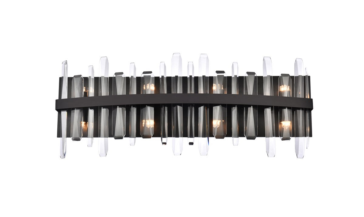 30 Inch Crystal Bath Sconce In Black by Elegant Lighting