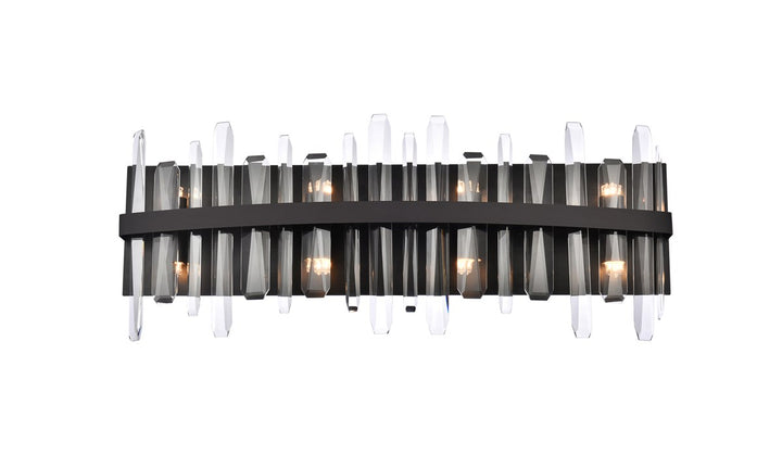 30 Inch Crystal Bath Sconce In Black by Elegant Lighting