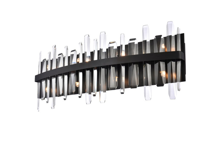 30 Inch Crystal Bath Sconce In Black