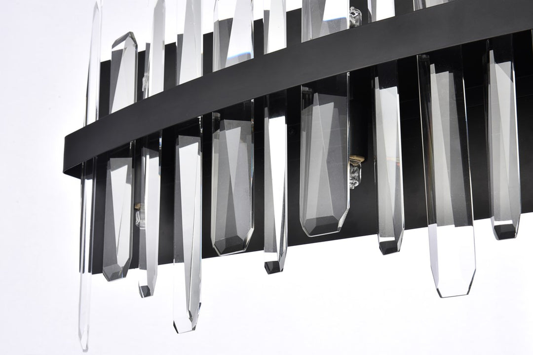 30 Inch Crystal Bath Sconce In Black