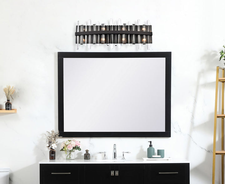 30 Inch Crystal Bath Sconce In Black
