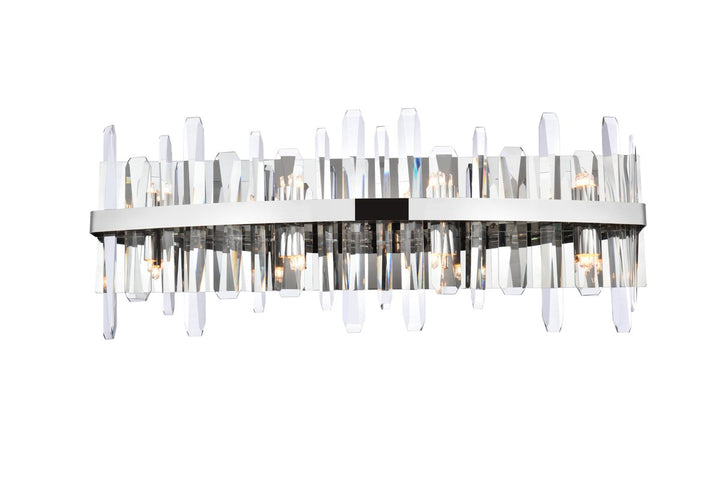 30 Inch Crystal Bath Sconce In Chrome by Elegant Lighting