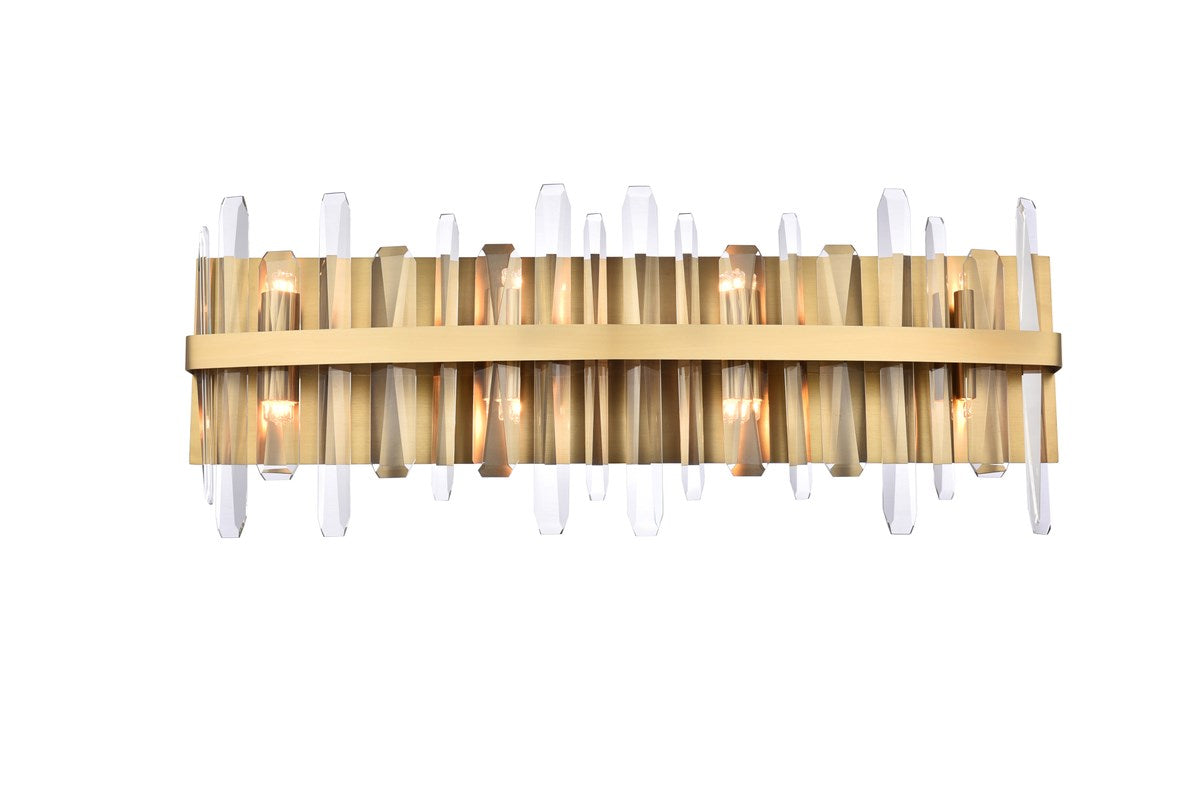 30 Inch Crystal Bath Sconce In Satin Gold by Elegant Lighting