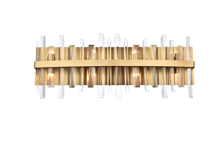 30 Inch Crystal Bath Sconce In Satin Gold by Elegant Lighting