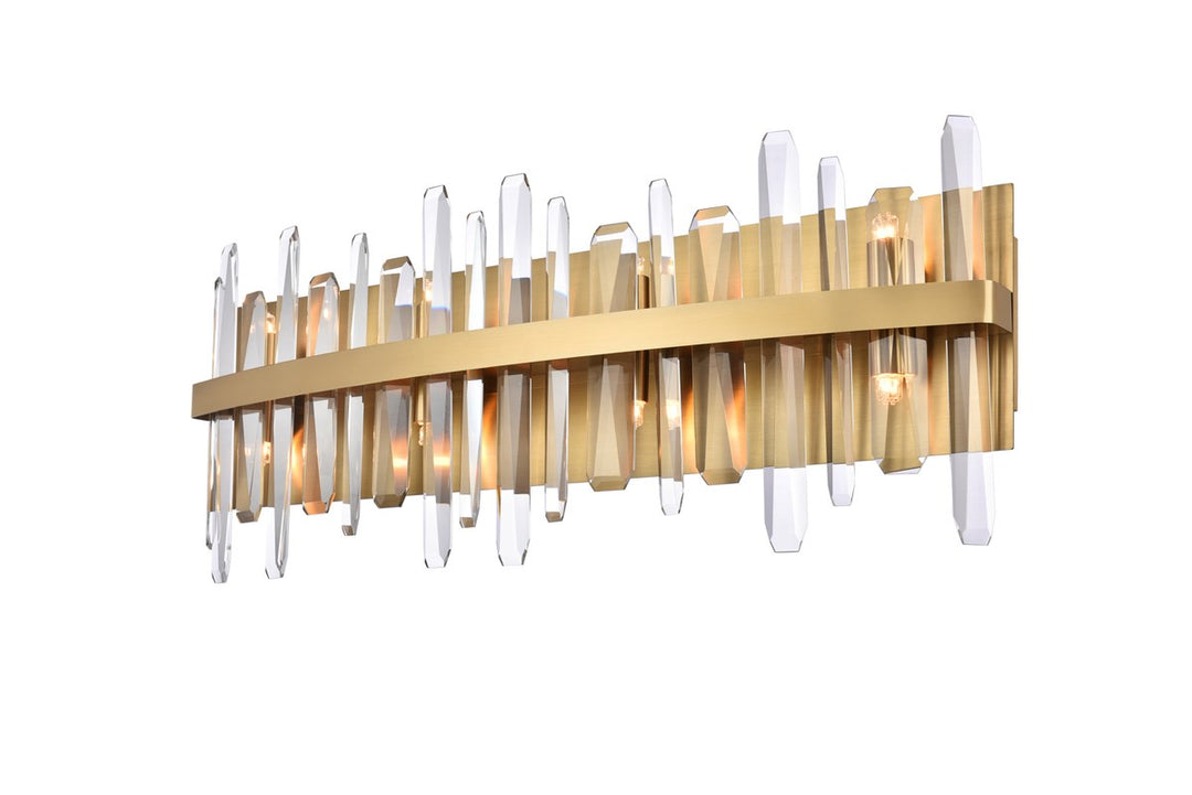30 Inch Crystal Bath Sconce In Satin Gold