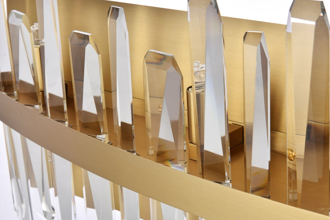 30 Inch Crystal Bath Sconce In Satin Gold