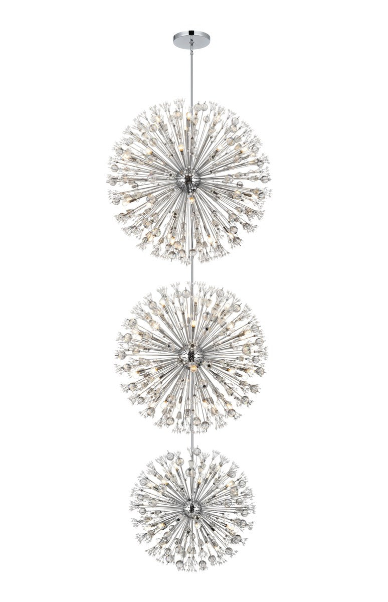50 Inch Three Tiers Crystal Starburst Chandelier In Chrome by Elegant Lighting
