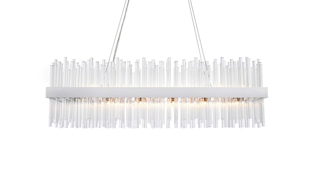 42 Inch Rectangle Crystal Pendant In Chrome