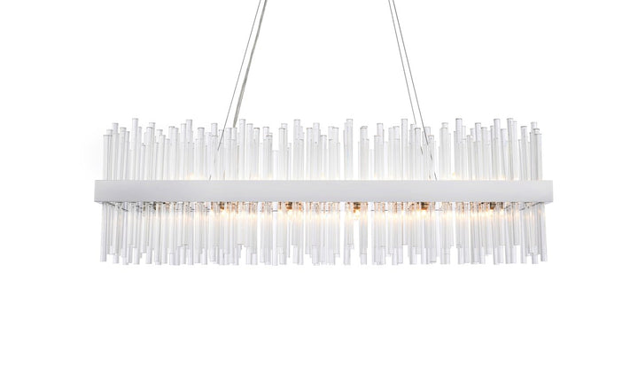 42 Inch Rectangle Crystal Pendant In Chrome