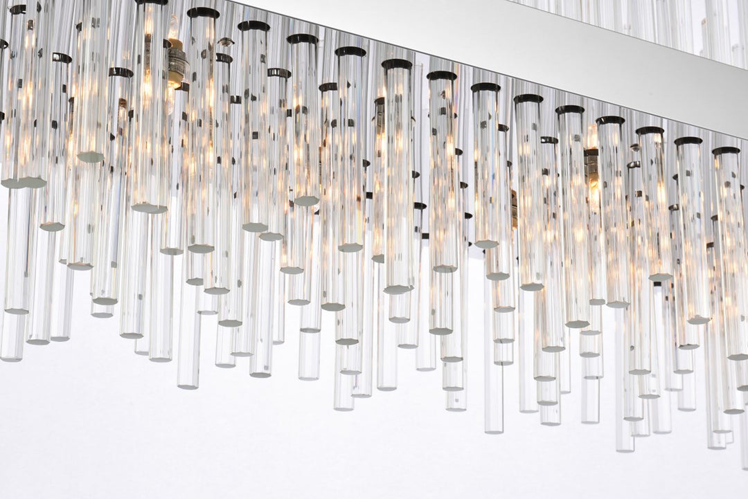 42 Inch Rectangle Crystal Pendant In Chrome