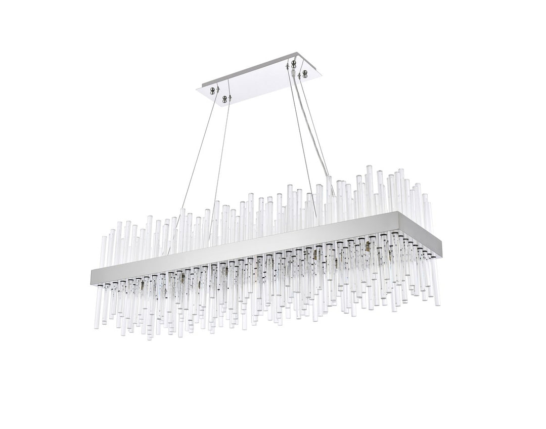 42 Inch Rectangle Crystal Pendant In Chrome